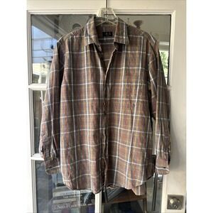 Daks London Check Shirt Button-Down Size 40‎ 15 3/4 Longsleeve
